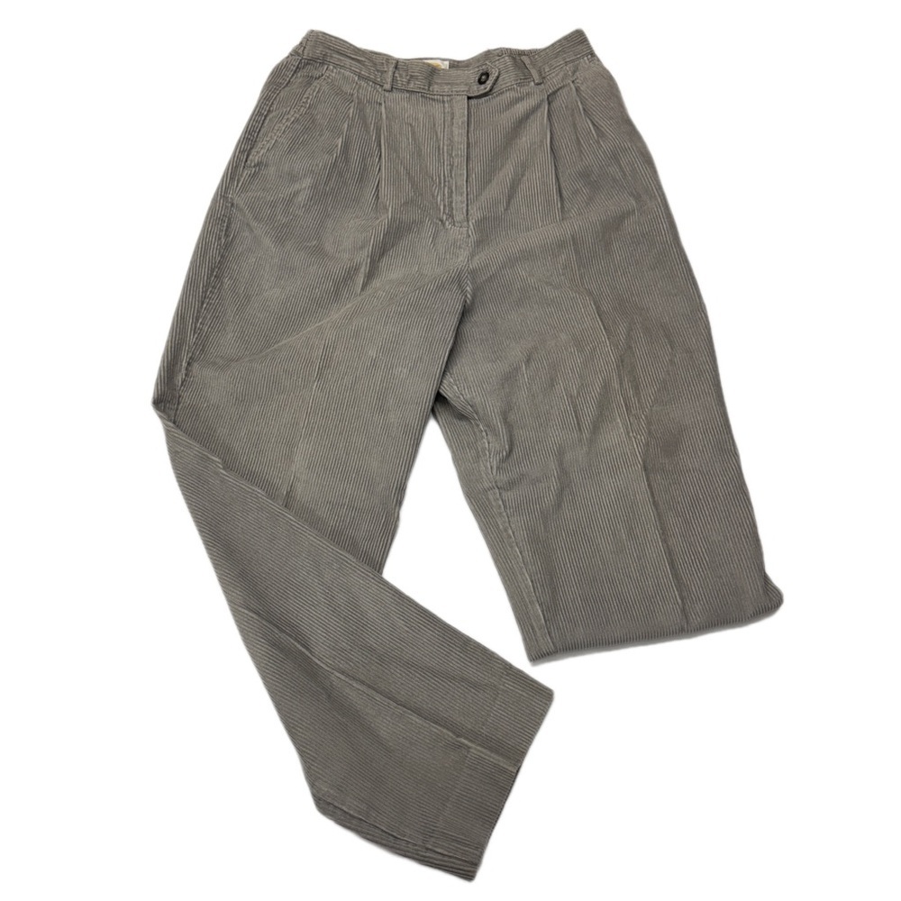 Talbots Women's Gray Corduroy Pleated Pants